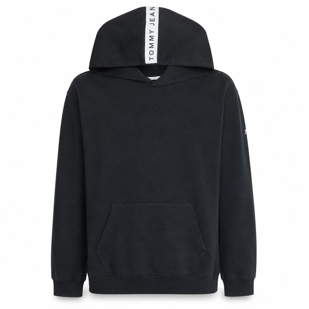 Tommy Jeans Men's Black Relaxed Fit Pullover Hoodie Size M
