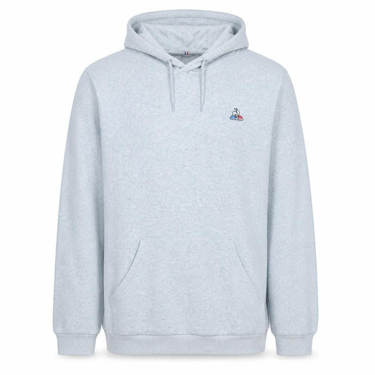 Front view of Le Coq Sportif Men's Grey 2XL Pullover Hoodie with Logo