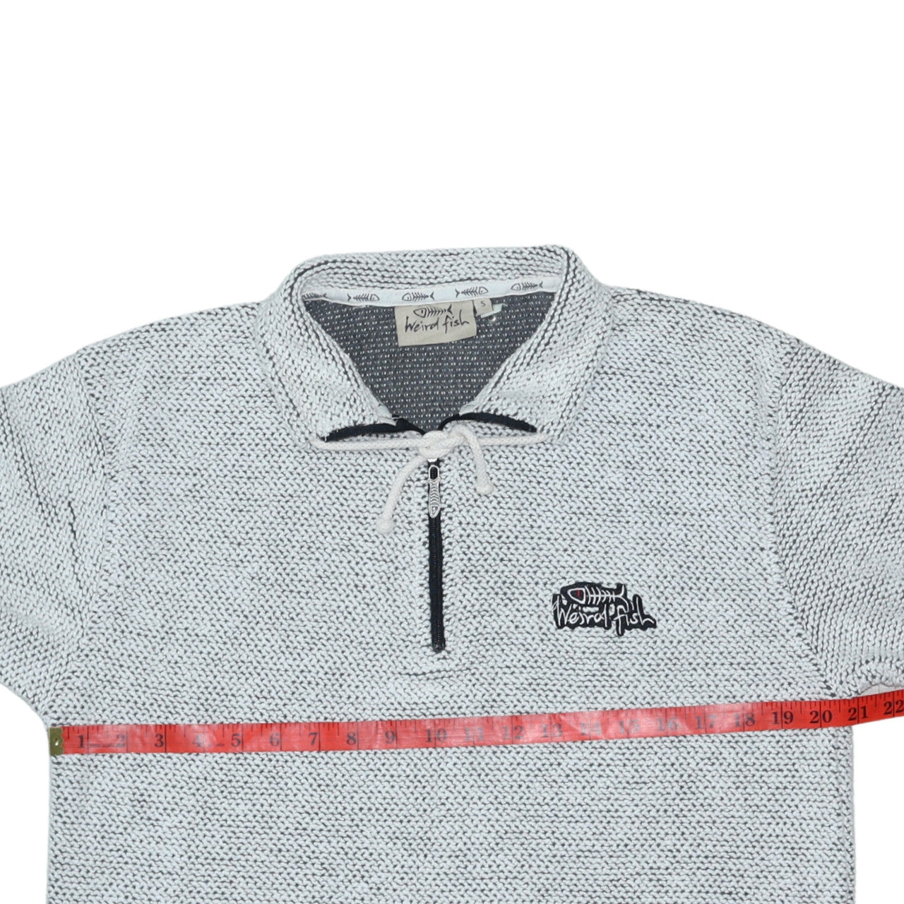 Weird Fish Men’s Grey Knit Henley Sweatshirt Size S