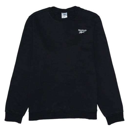 Reebok Mens Black Pullover Sweatshirt M Crew Neck Fleece