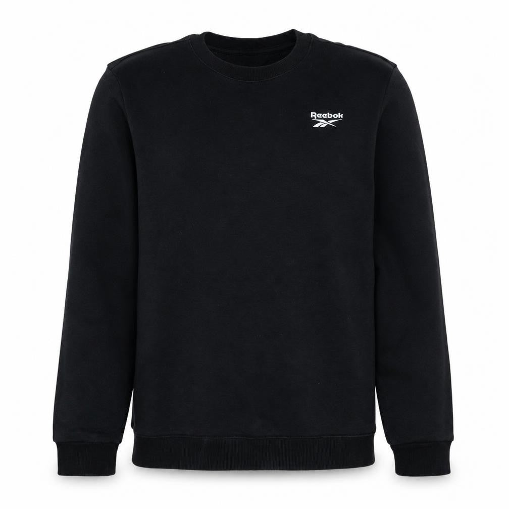Reebok Mens Black Pullover Sweatshirt M Crew Neck Fleece