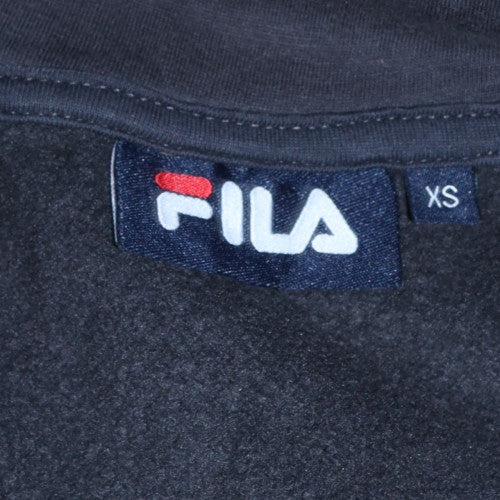 Fila Men's Black XS Pullover Hoodie with Logo Print