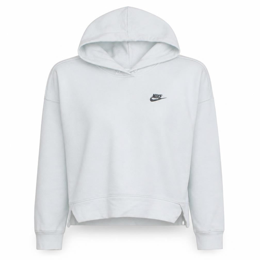 Nike Women's White Pullover Hoodie Medium Cotton Blend Logo Sweatshirt