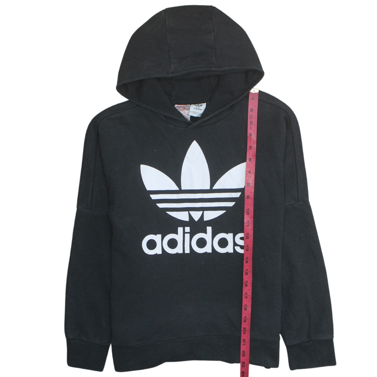 Adidas Boys Black Hoodie 13-14 Years Pullover Cotton Hooded Sweatshirt