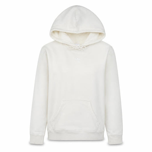 Adidas Womens Ivory Hoodie Size 8 Pullover Cotton Blend Casual