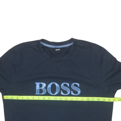 Hugo Boss Men's Blue Logo Crew Neck Sweatshirt Size L
