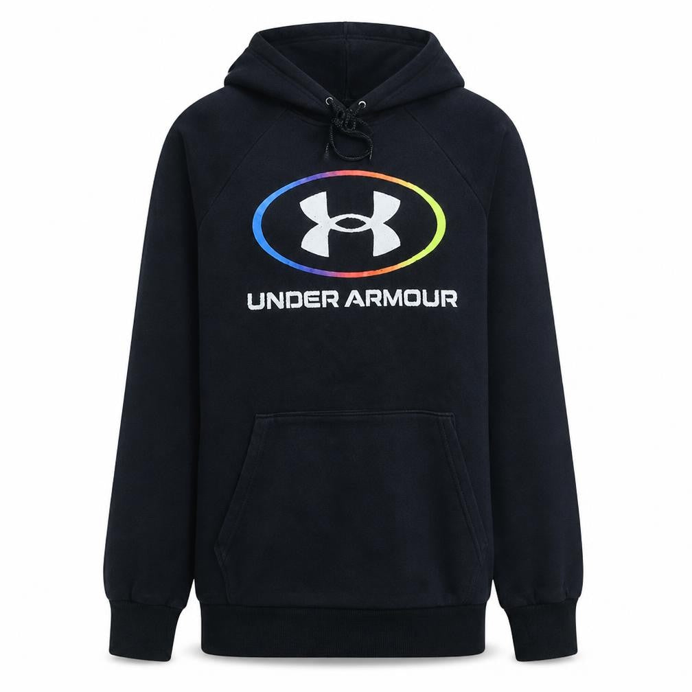 Under Armour Men’s Black Pullover Hoodie M Relaxed Fit Sports Fleece