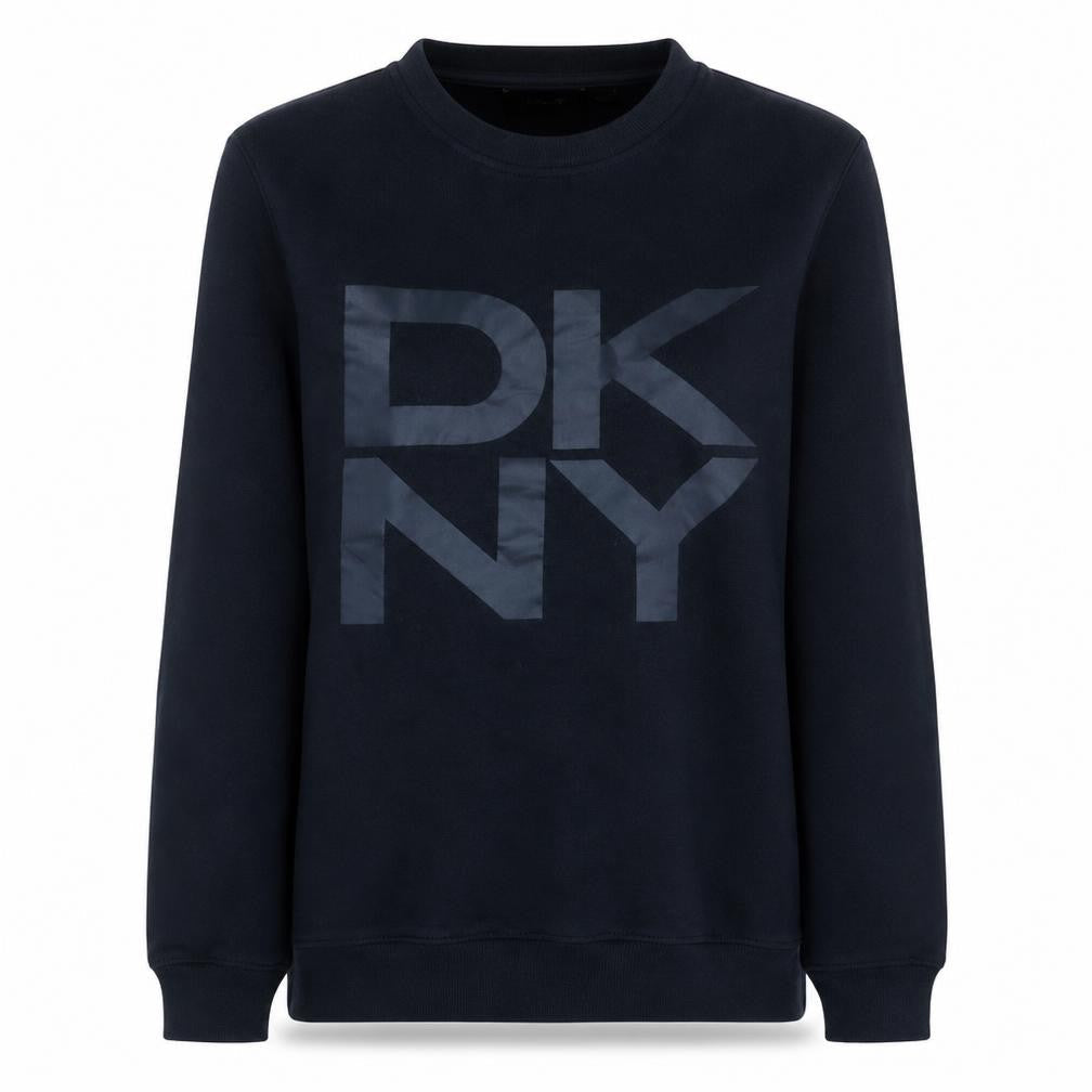 DKNY Women's Black Cotton Blend Pullover Sweatshirt M