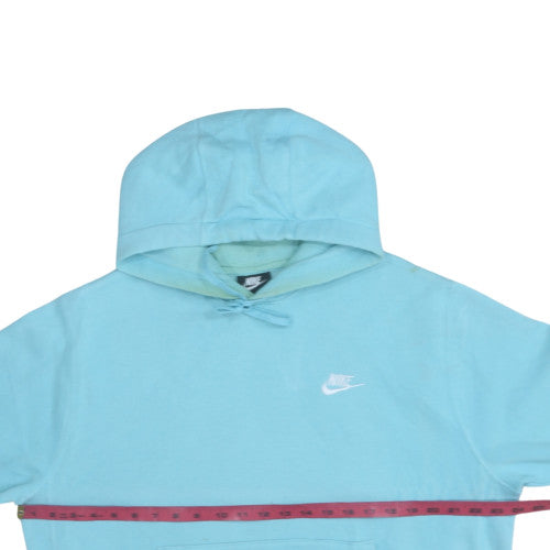 Nike Women Blue Pullover Hoodie M Cotton Blend Casual