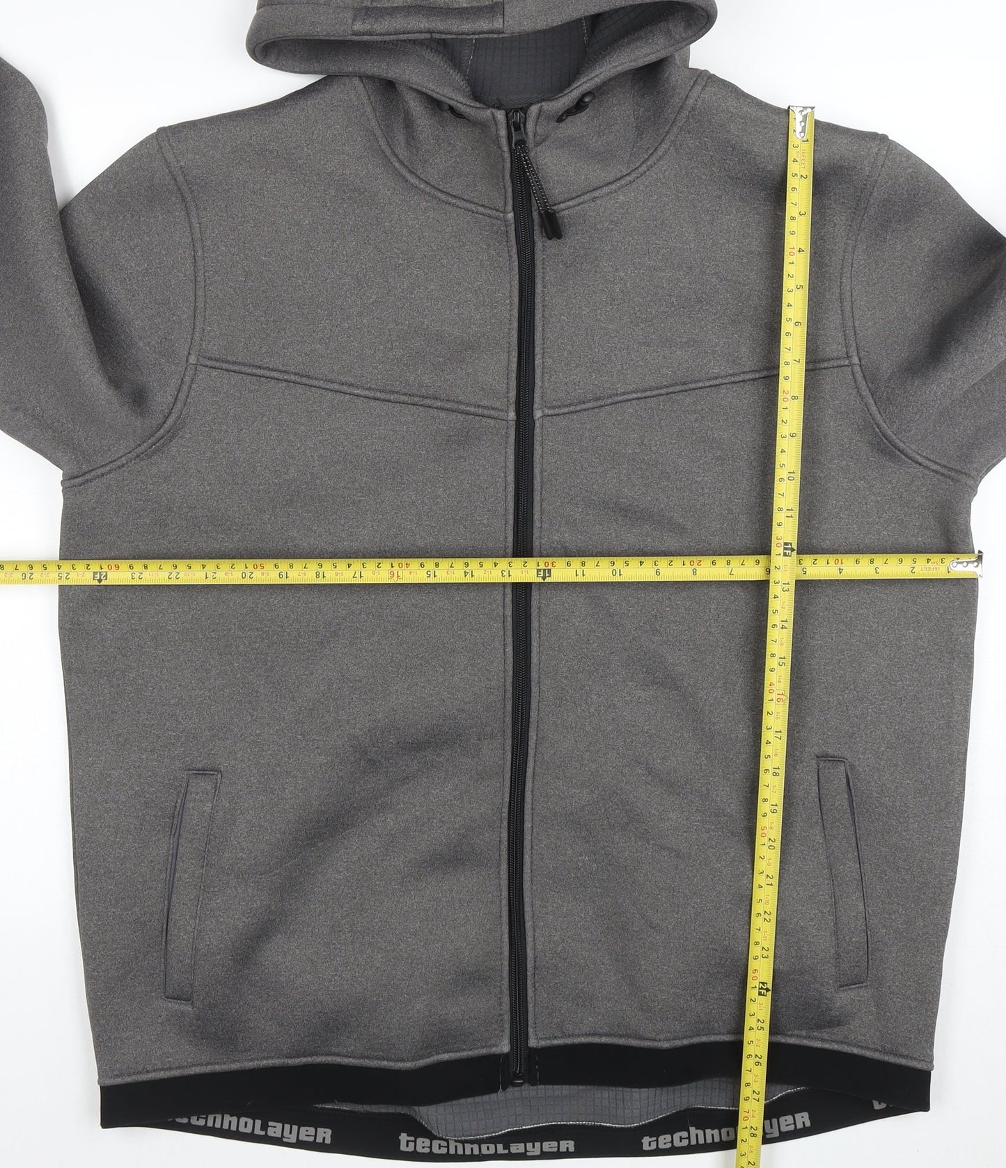Workout Men's Grey 2XL Full Zip Heavyweight Hooded Sweatshirt