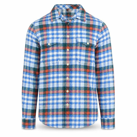 J.Crew Men's Multicoloured Check Flannel Button-Up Shirt Size 14 Regular Fit