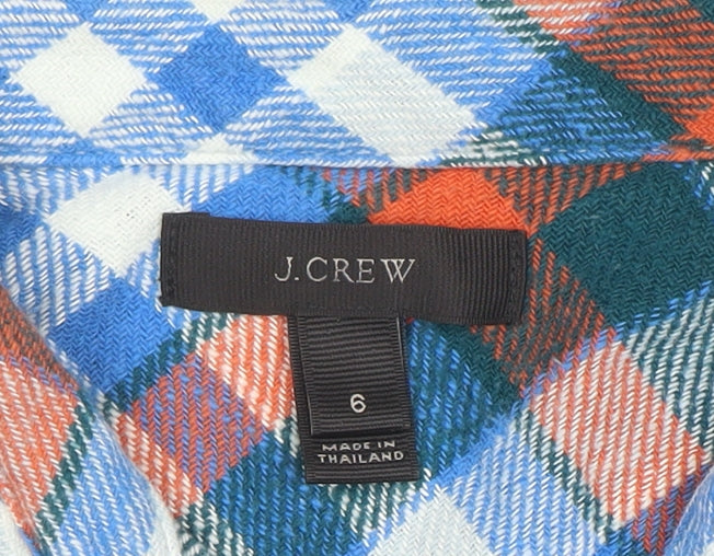 J.Crew Men's Multicoloured Check Flannel Button-Up Shirt Size 14 Regular Fit