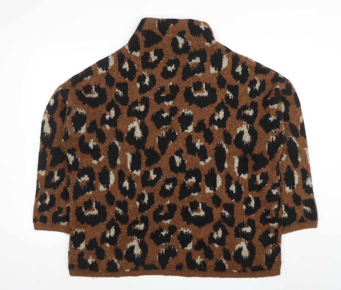 Tu Women’s Brown Leopard Print High Neck Jumper Size 20