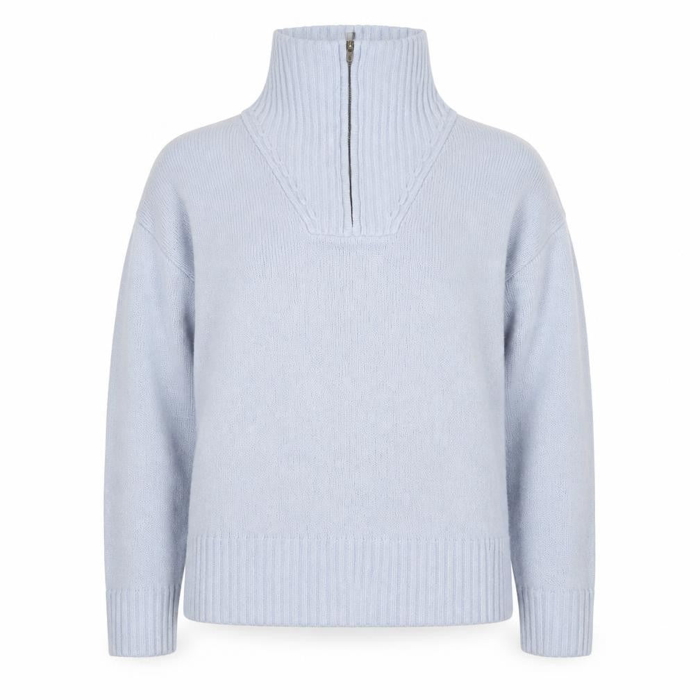 TU Women’s Blue Roll Neck Full Zip Wool Blend Jumper Size M