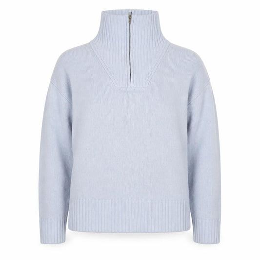 Tu Women’s Blue Roll Neck Full Zip Wool Blend Jumper Size M