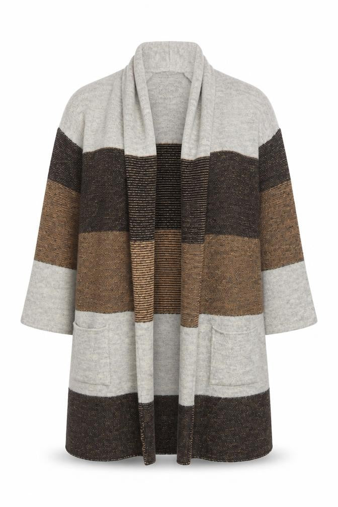 Marks & Spencer Women’s Brown Striped Hooded Cardigan Size S