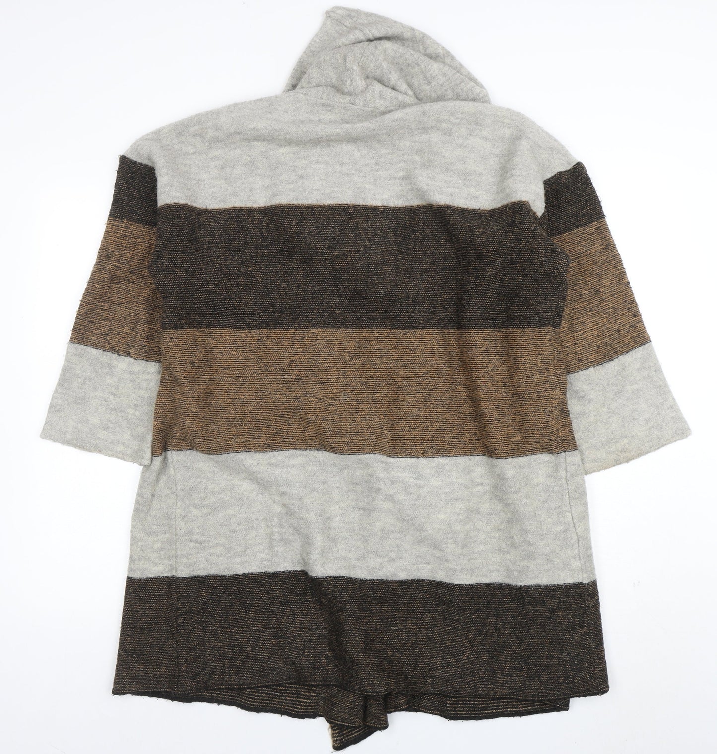 Marks and Spencer Women’s Brown Striped Hooded Cardigan Size S