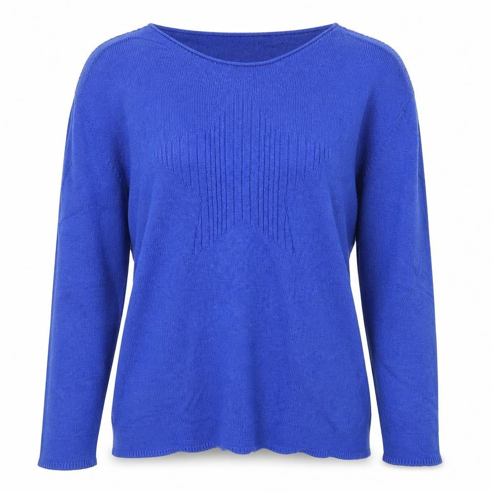 FOIL Women Blue M Pullover Jumper with Star Detail
