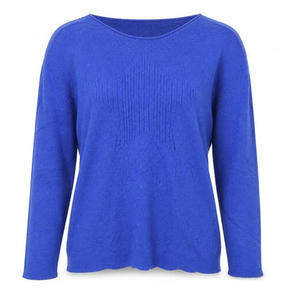 FOIL Women Blue M Pullover Jumper with Star Detail