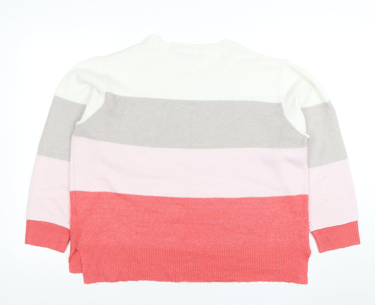 Nutmeg Women’s Multicoloured Striped Crew Neck Pullover Jumper Size 18