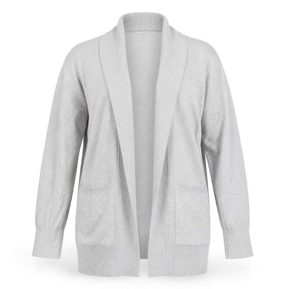 Marks & Spencer Women Grey Long Sleeve Open Cardigan M Viscose Blend