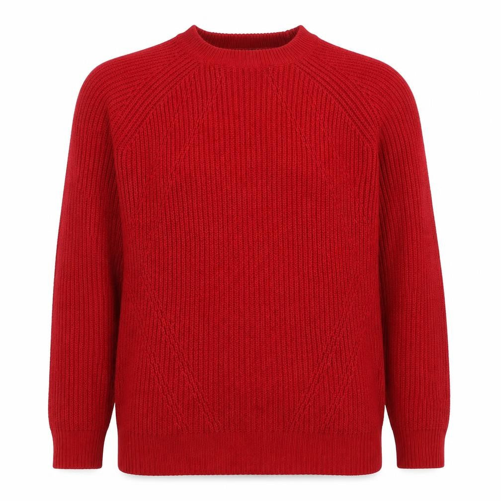 Long Tall Sally Womens Red Wool Chunky Knit Jumper XS