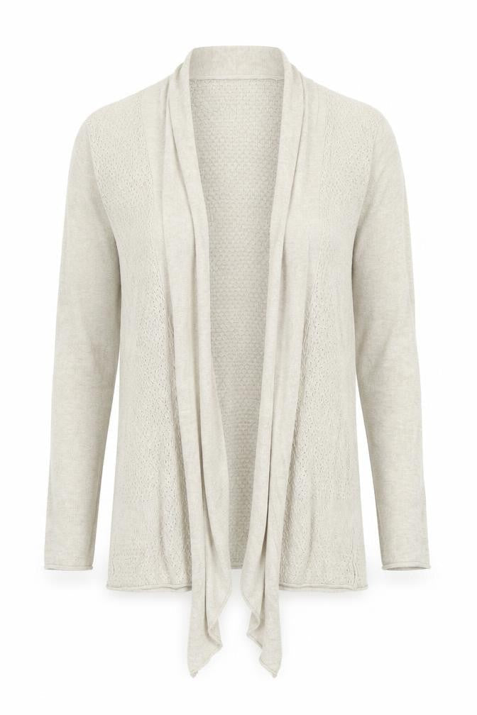 Max Studio Women's Beige XS Lightweight Open Knit Cardigan