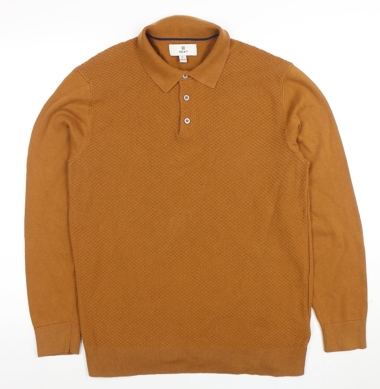 Next Men's Brown Collared Long Sleeve Pullover Jumper M
