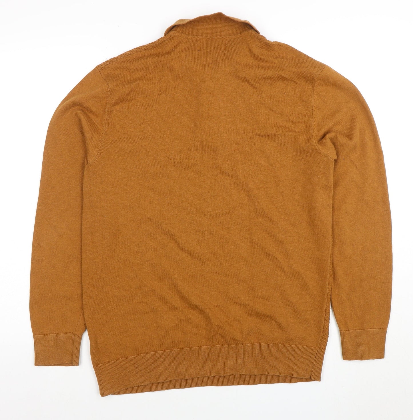 Next Men's Brown Collared Long Sleeve Pullover Jumper M