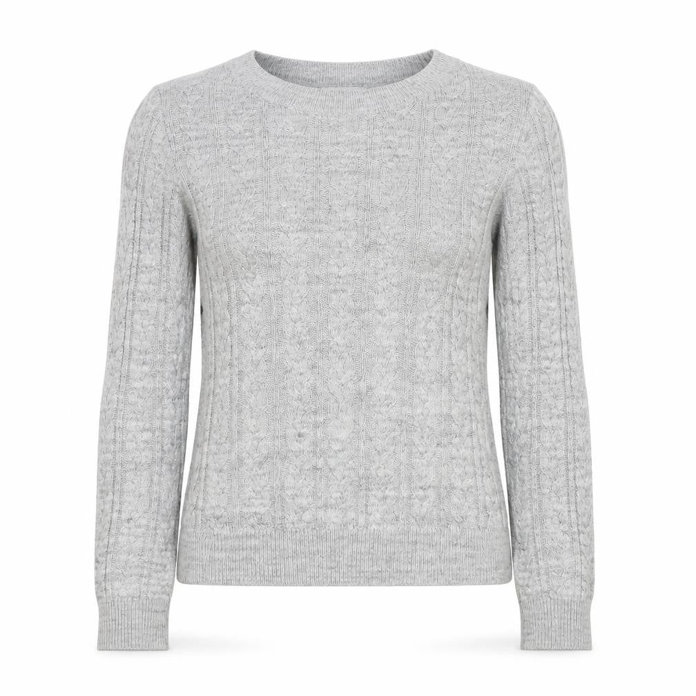 H&M Women’s Grey Cable-Knit Long Sleeve Pullover Jumper XS