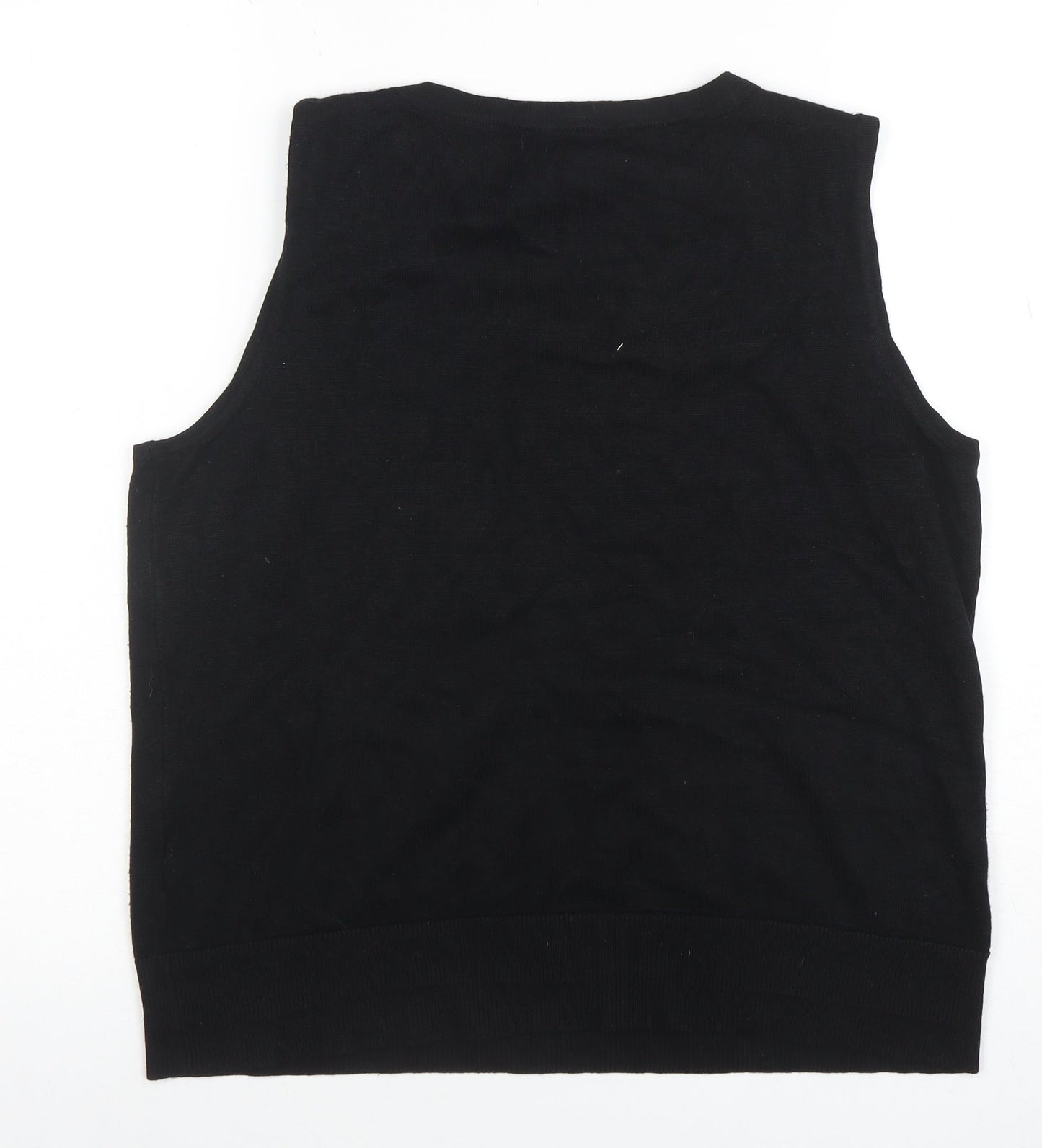 Cable & Gauge Women's Black Knit Tank Top Size L Sleeveless Scoop Neck