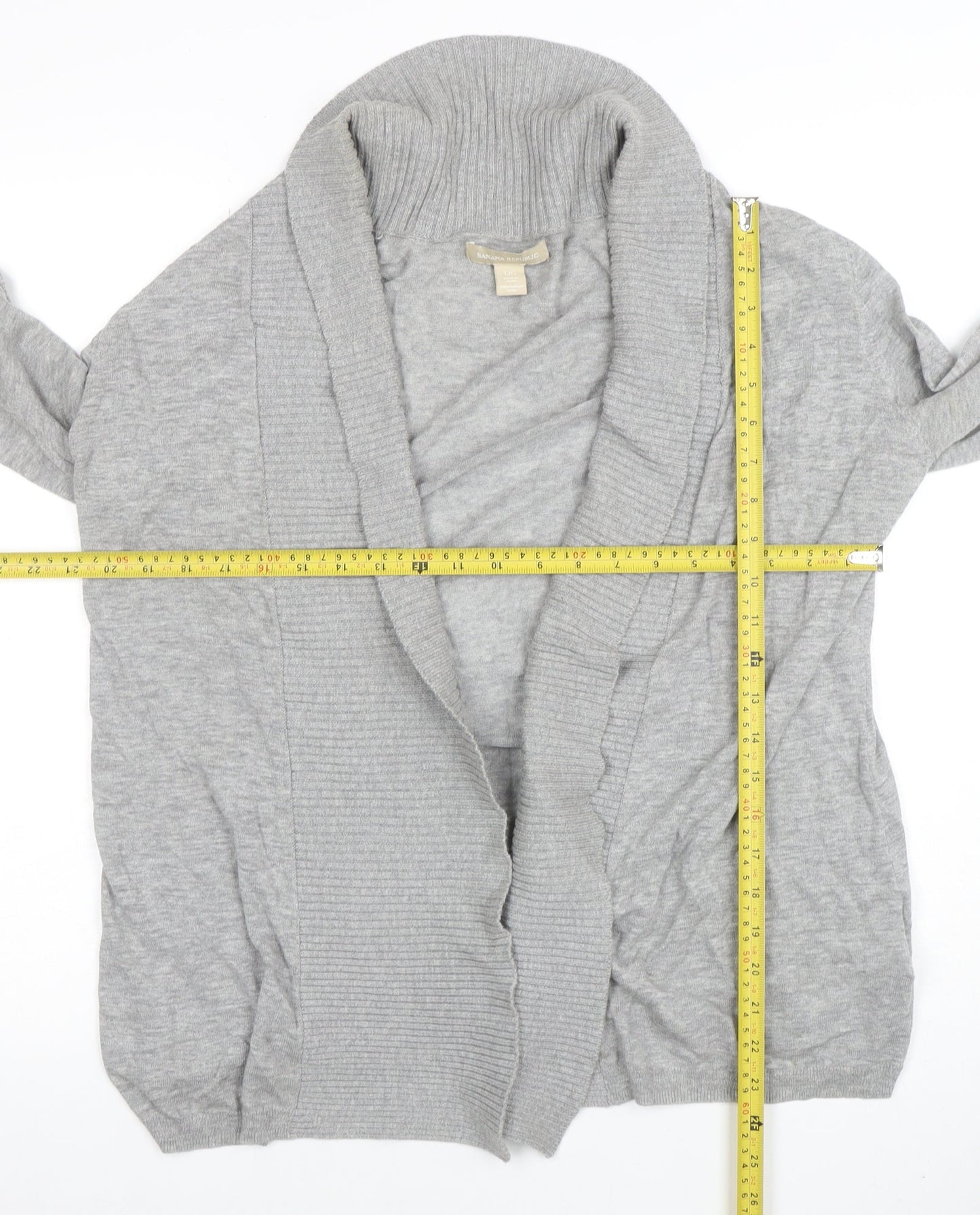 Banana Republic Women's Grey Cotton Roll Neck Cardigan Size L