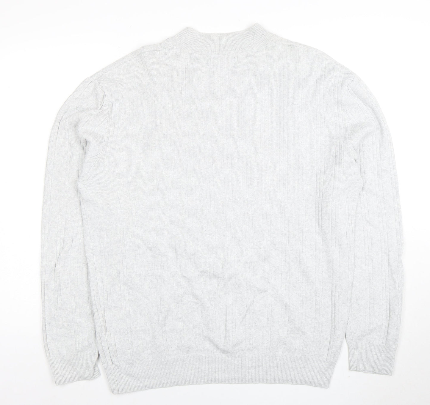 Next Men's Grey Cotton Cashmere XL Crew Neck Jumper