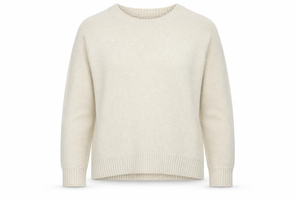Uniqlo Women Ivory Wool Blend Crew Neck Pullover Jumper XL