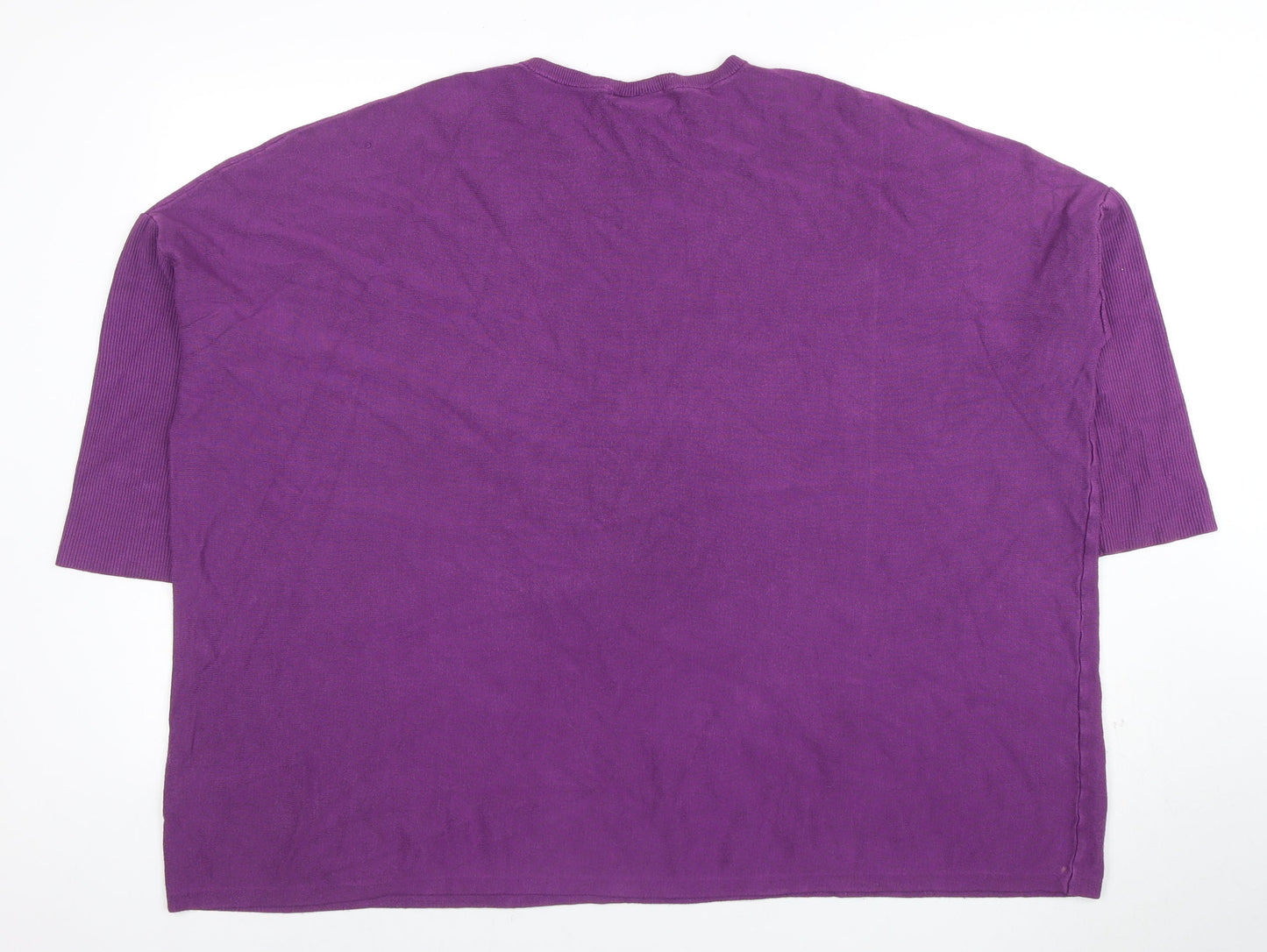 Masai Womens Purple Tunic Blouse XL Cotton Blend Relaxed Fit