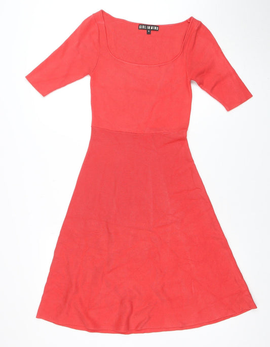 Girl In Mind Women’s Red Bodycon Midi Dress Size S