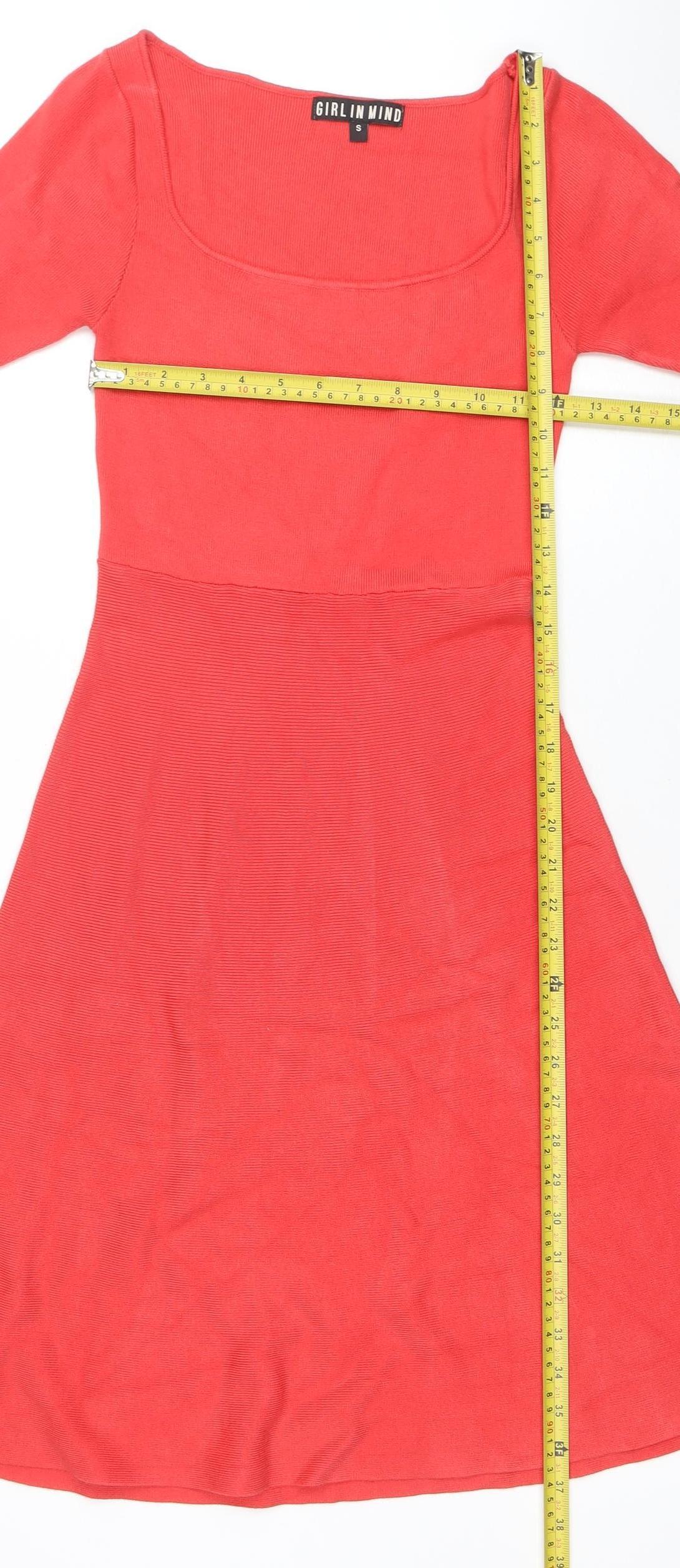 Girl In Mind Women’s Red Bodycon Midi Dress Size S