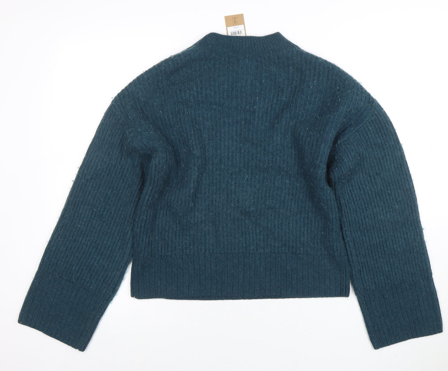 Hush Women's Blue V-Neck Chunky-Knit Jumper Size S