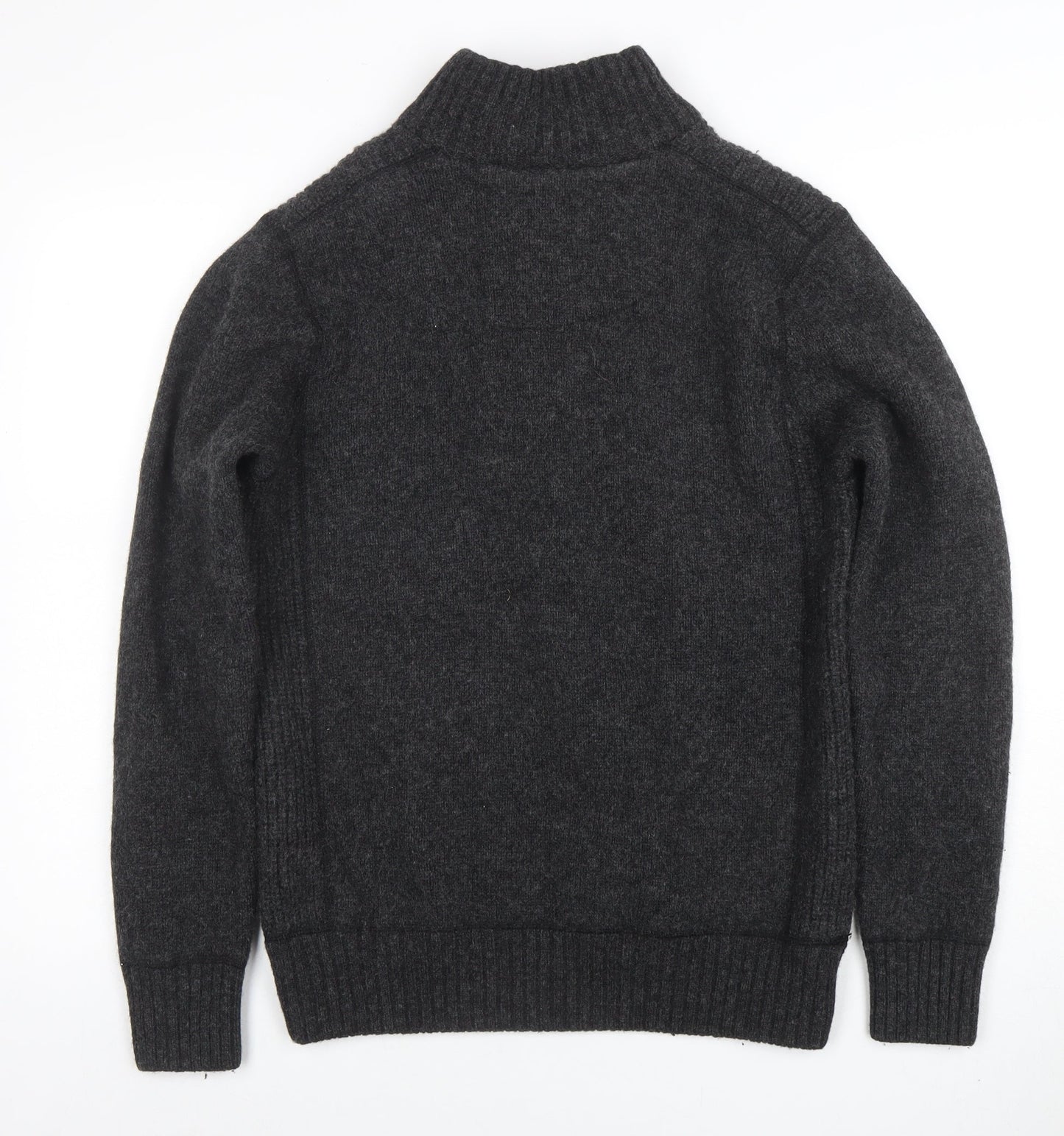 Next Men's Grey Wool Blend Henley Jumper Size M