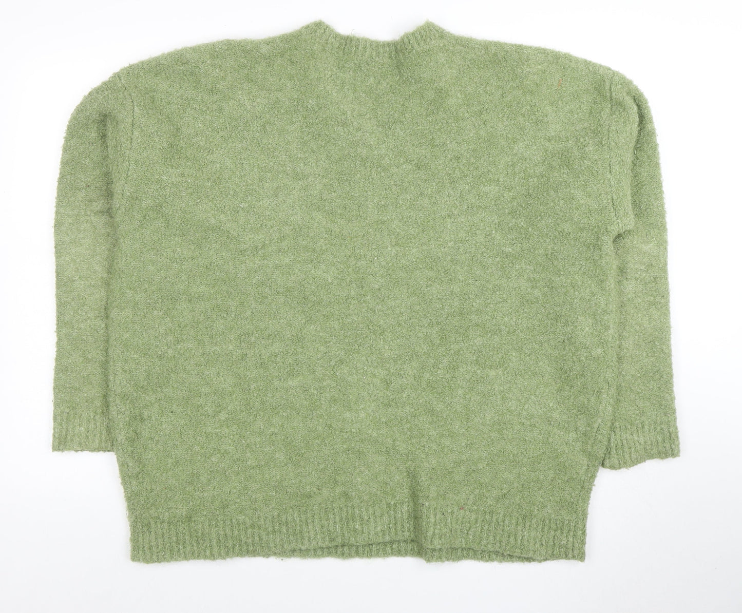 ASOS Design Men's Green Wool Blend V-Neck Jumper Size L