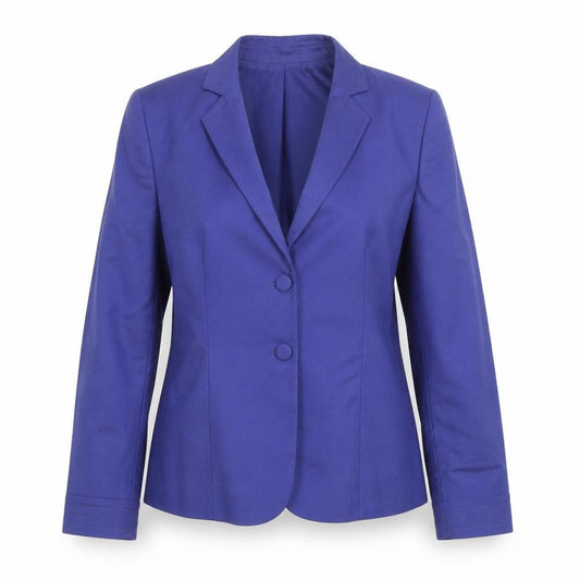 Dereta Women Blue Wool Single-Breasted Suit Jacket UK 10
