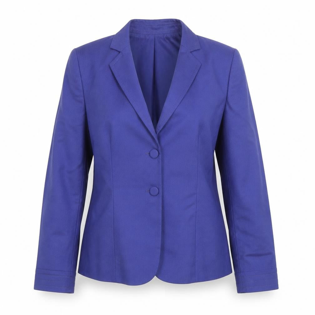 Dereta Women Blue Wool Single-Breasted Suit Jacket UK 10
