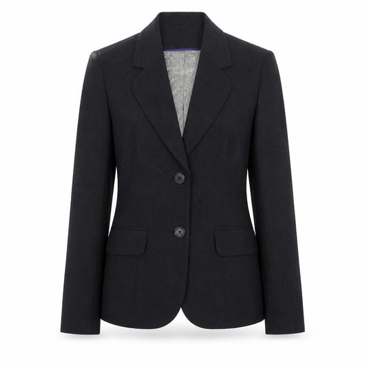 Simon Jersey Women's Black Wool Blend Two-Button Suit Jacket Size 8