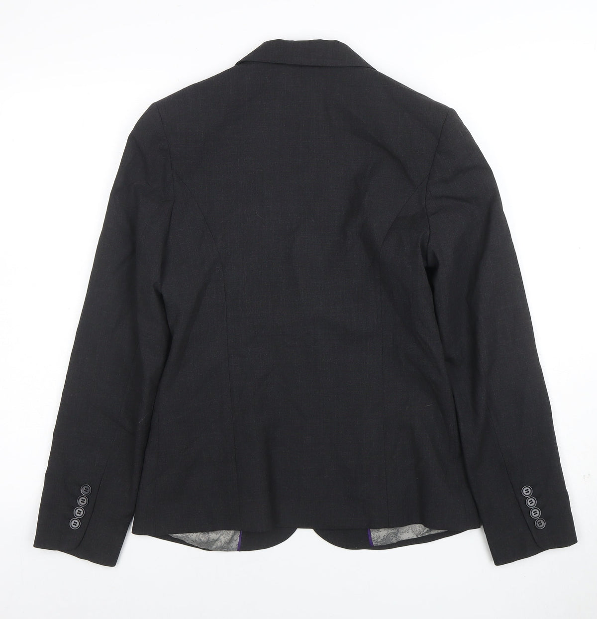 Simon Jersey Women's Black Wool Blend Two-Button Suit Jacket Size 8