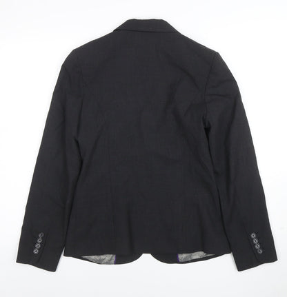 Simon Jersey Women's Black Wool Blend Two-Button Suit Jacket Size 8