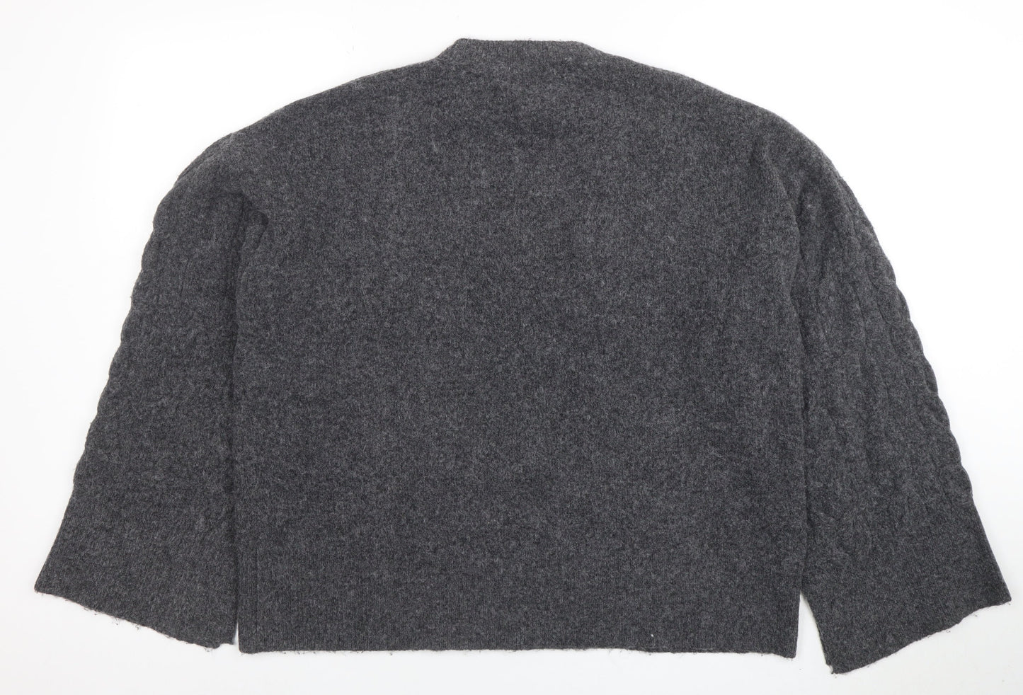 Tu Womens Grey Cable Knit Wool Blend Size 14 Jumper