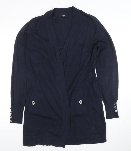 Wallis Women’s Blue Long Sleeve Button Detail Cardigan M