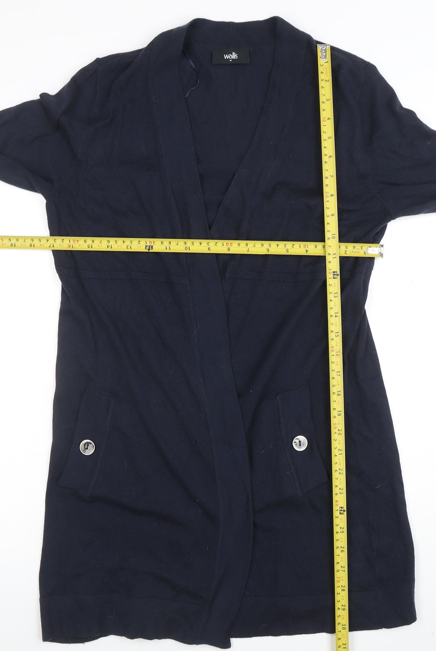 Wallis Women’s Blue Long Sleeve Button Detail Cardigan M