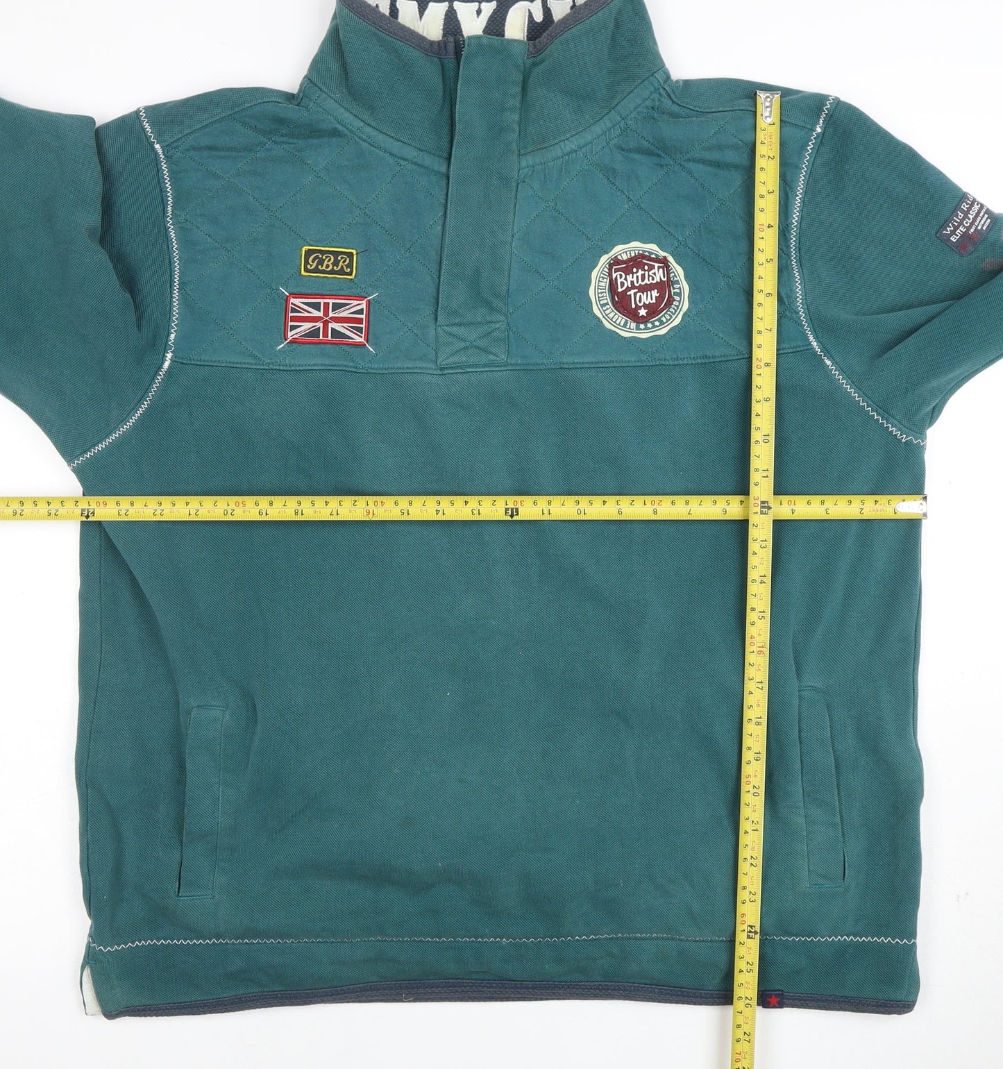 Joe Browns Men's Green 1/4 Zip Quilted Cotton Sweatshirt M