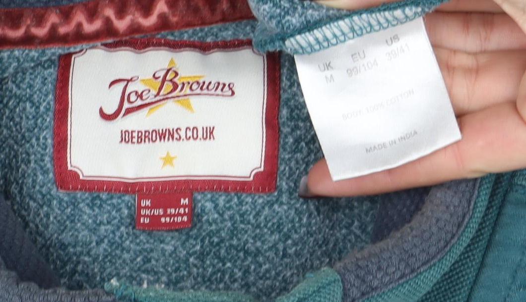 Joe Browns Men's Green 1/4 Zip Quilted Cotton Sweatshirt M